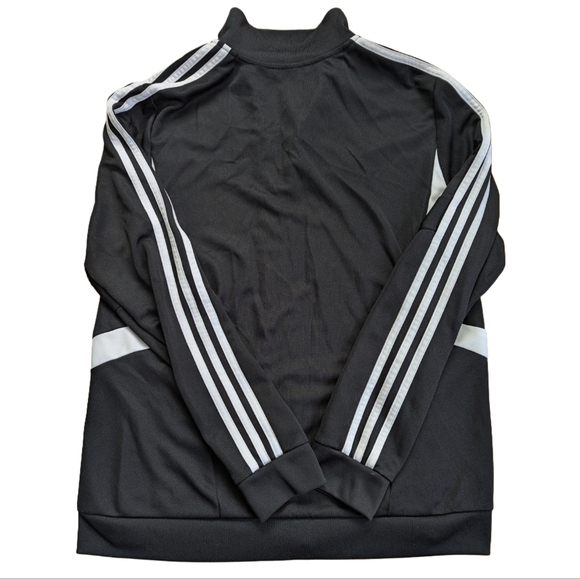 Adidas Climalite Classic 3 Stripe Full Zip Black Lightweight Running Jacket L - Picture 2 of 4